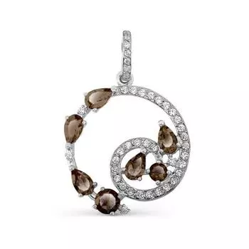 Подвеска с раухтопазами и фианитами Линии Любви