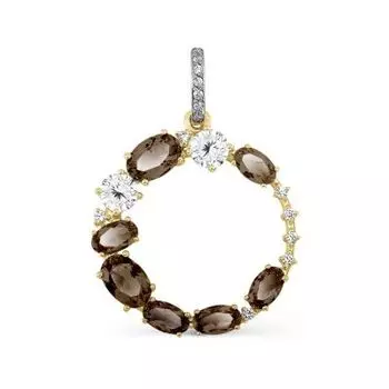 Подвеска с раухтопазами и фианитами Линии Любви