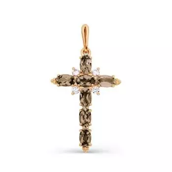 Подвеска с раухтопазами и фианитами Линии Любви