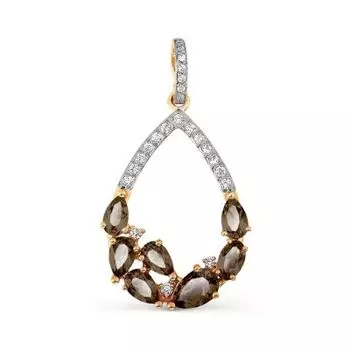 Подвеска с раухтопазами и фианитами Линии Любви