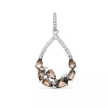 Подвеска с раухтопазами и фианитами Линии Любви