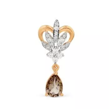 Подвеска с раухтопазом, фианитами и фианитами Premiums Линии Любви