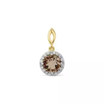 Подвеска с раухтопазом и фианитами Линии Любви