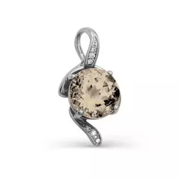 Подвеска с раухтопазом и фианитами Линии Любви