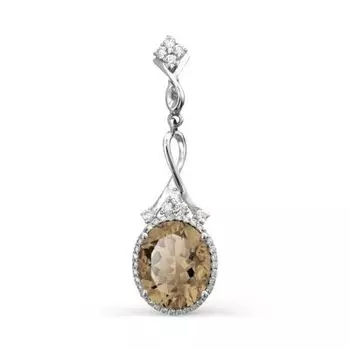 Подвеска с раухтопазом и фианитами Линии Любви