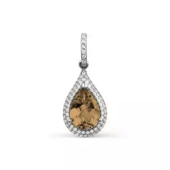 Подвеска с раухтопазом и фианитами Линии Любви