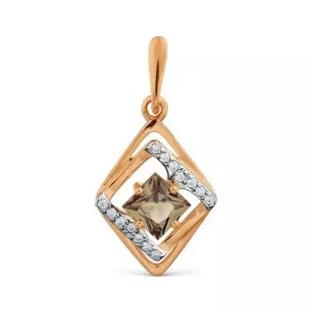 Подвеска с раухтопазом и фианитами Линии Любви