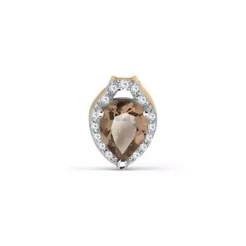 Подвеска с раухтопазом и фианитами Линии Любви