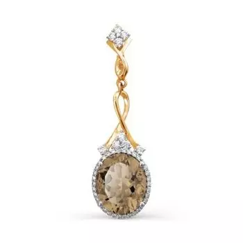 Подвеска с раухтопазом и фианитами Линии Любви