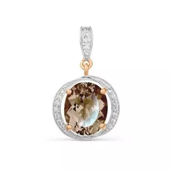 Подвеска с раухтопазом и фианитами Линии Любви