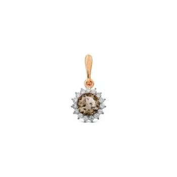 Подвеска с раухтопазом и фианитами Линии Любви