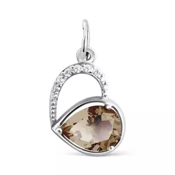 Подвеска с раухтопазом и фианитами Линии Любви