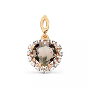 Подвеска с раухтопазом и фианитами Линии Любви