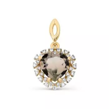 Подвеска с раухтопазом и фианитами Линии Любви