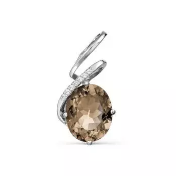 Подвеска с раухтопазом и фианитами Линии Любви