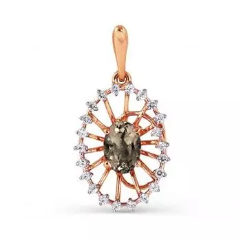 Подвеска с раухтопазом и фианитами Линии Любви