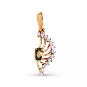 Подвеска с раухтопазом и фианитами Линии Любви