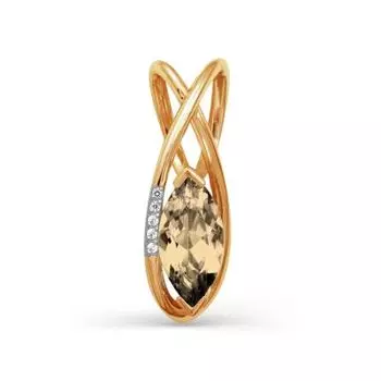 Подвеска с раухтопазом и фианитами Линии Любви