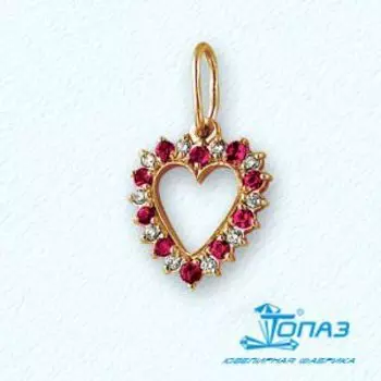 Подвеска с рубинами и бриллиантами Линии Любви