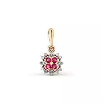 Подвеска с рубинами и бриллиантами Линии Любви