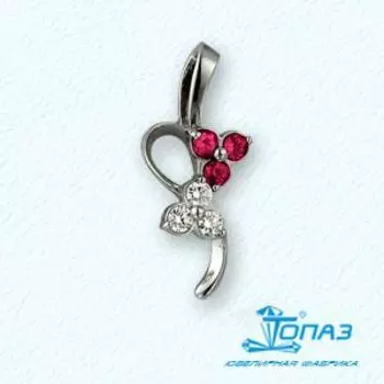 Подвеска с рубинами и бриллиантами Линии Любви