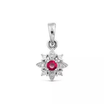 Подвеска с рубином и бриллиантами Линии Любви