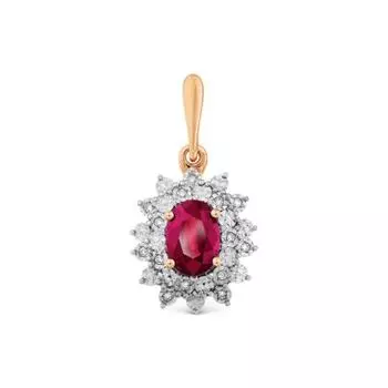 Подвеска с рубином и бриллиантами Линии Любви