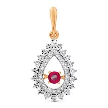 Подвеска с рубином и бриллиантами Линии Любви