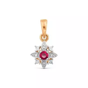 Подвеска с рубином и бриллиантами Линии Любви