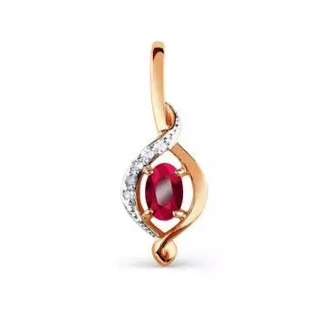 Подвеска с рубином и бриллиантами Линии Любви