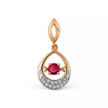 Подвеска с рубином и бриллиантами Линии Любви
