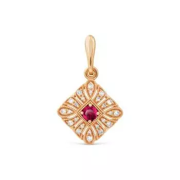 Подвеска с рубином и бриллиантами Линии Любви