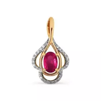 Подвеска с рубином и бриллиантами Линии Любви