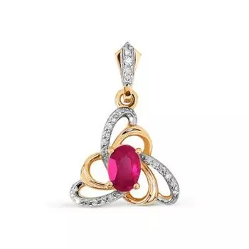 Подвеска с рубином и бриллиантами Линии Любви