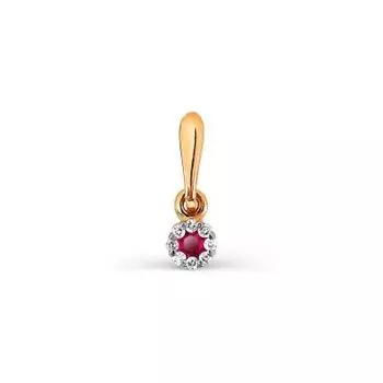 Подвеска с рубином и бриллиантами Линии Любви