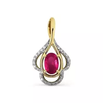 Подвеска с рубином и бриллиантами Линии Любви