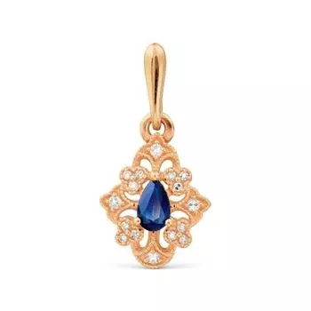 Подвеска с сапфиром и бриллиантами Линии Любви
