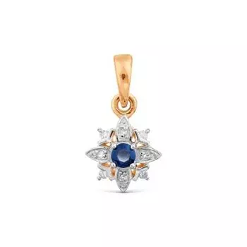 Подвеска с сапфиром и бриллиантами Линии Любви