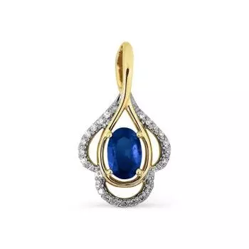 Подвеска с сапфиром и бриллиантами Линии Любви