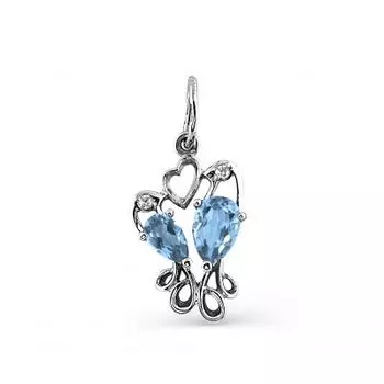 Подвеска с топазами и фианитами Линии Любви