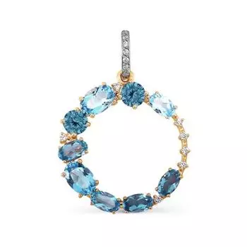 Подвеска с топазами и фианитами Линии Любви