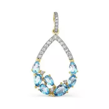 Подвеска с топазами и фианитами Линии Любви