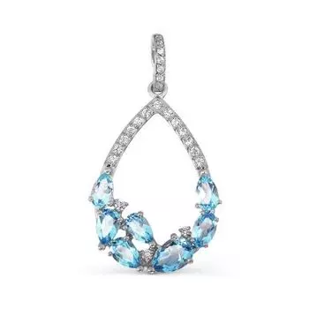 Подвеска с топазами и фианитами Линии Любви