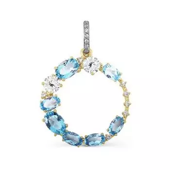 Подвеска с топазами и фианитами Линии Любви