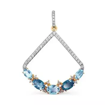 Подвеска с топазами и фианитами Линии Любви