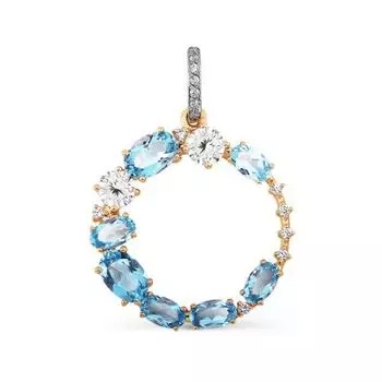 Подвеска с топазами и фианитами Линии Любви