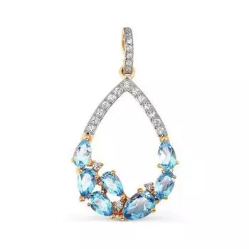 Подвеска с топазами и фианитами Линии Любви