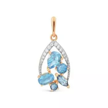 Подвеска с топазами и фианитами Линии Любви