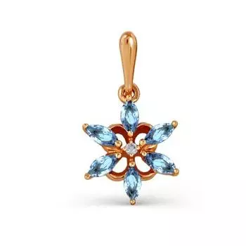 Подвеска с топазами и фианитом Линии Любви