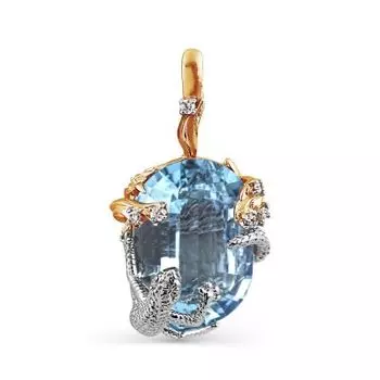 Подвеска с топазом и бриллиантами Линии Любви